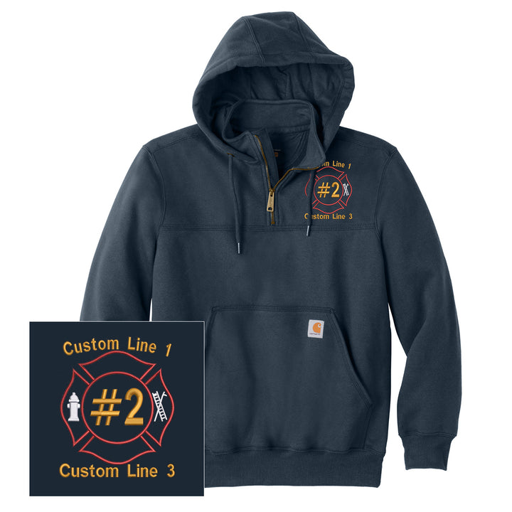 Custom Carhartt Maltese Cross Zip Hoodie firefighter fire department Carhartt apparel