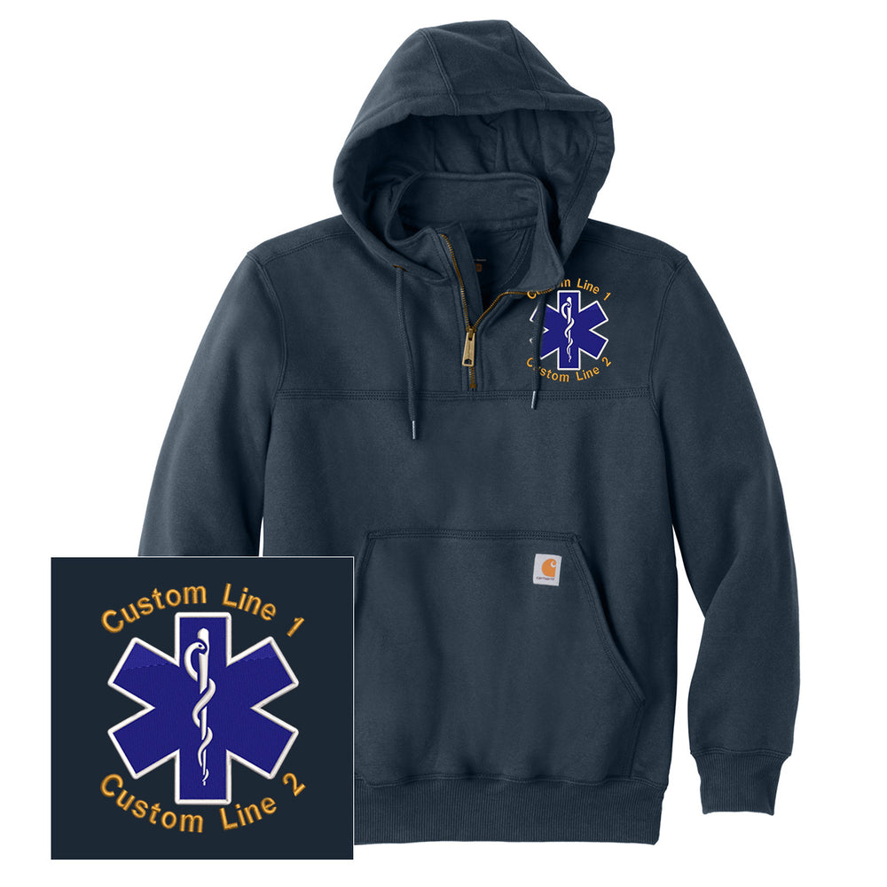 Custom Carhartt Star of Life Zip Hoodie firefighter EMS paramedic Carhartt apparel