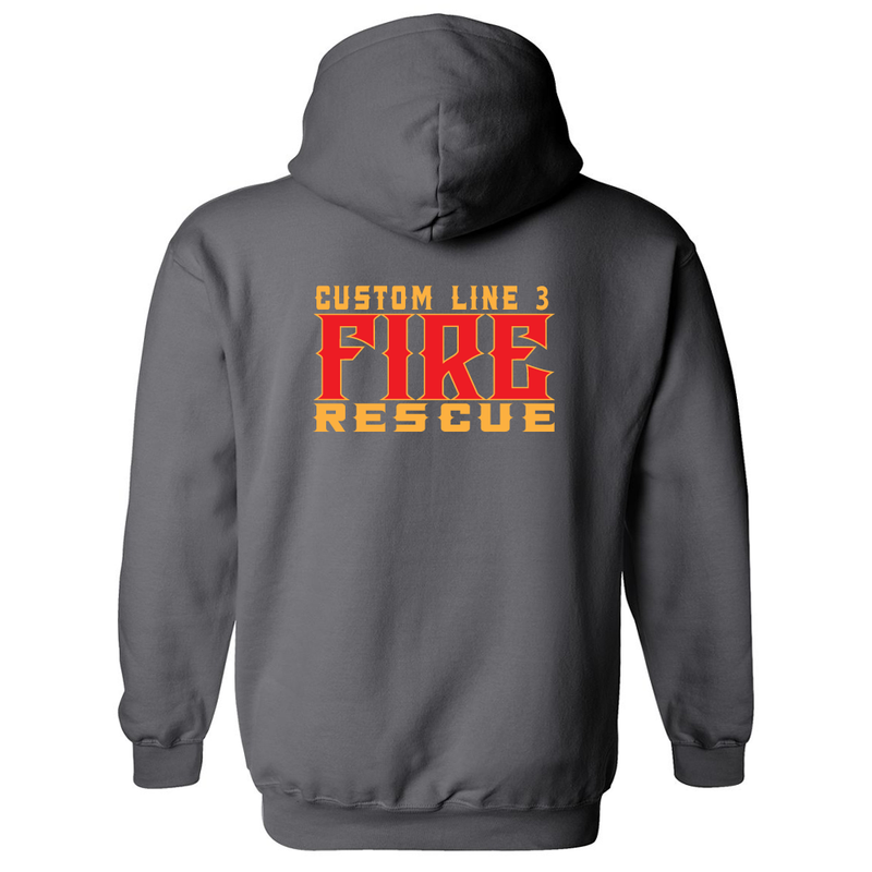 Customized Red & Yellow Fire Rescue Duty Premium Hoodie