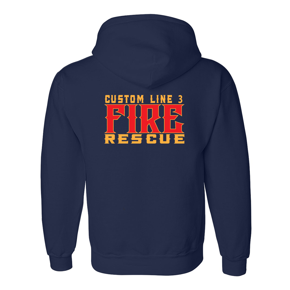 Customized Red & Yellow Fire Rescue Duty Premium Hoodie