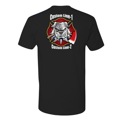 Premium Firefighter Customized T-Shirt with Bulldog and Fire Axes