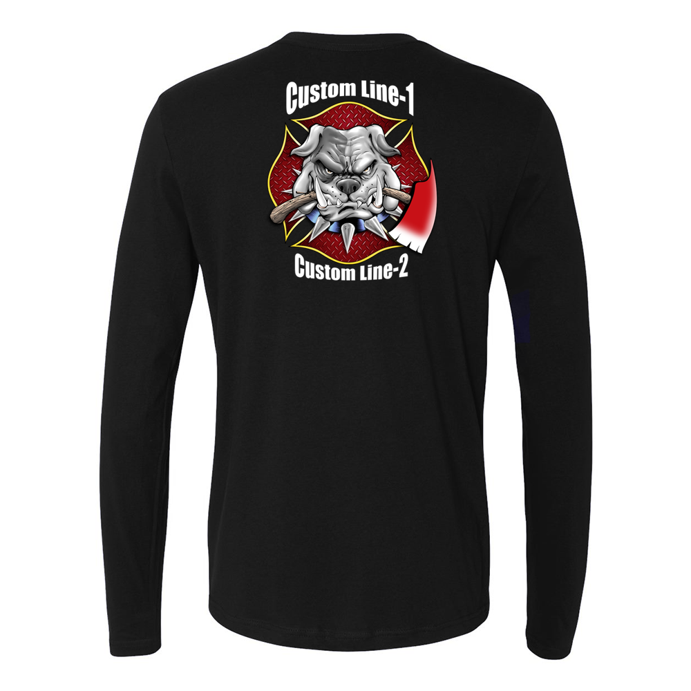 Customized Axe Bulldog Fire Station Premium Long Sleeve Shirt