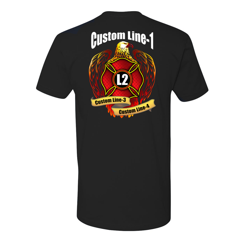 Customized Firefighter Premium T-Shirt with Maltese Cross, Eagle and Banner