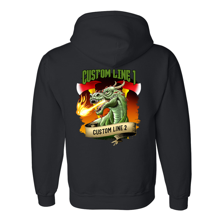 Customized Dragon and Axes Fire Station Premium Hoodie