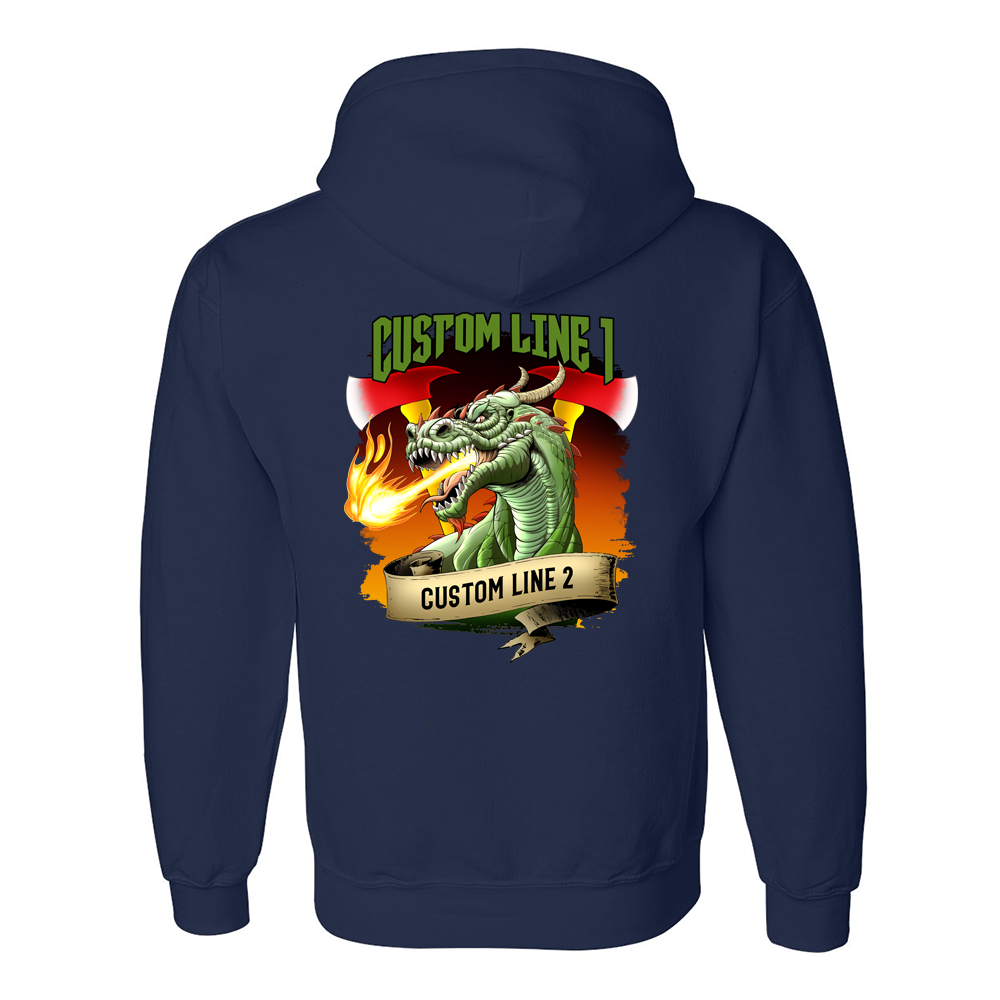 Customized Dragon and Axes Fire Station Premium Hoodie