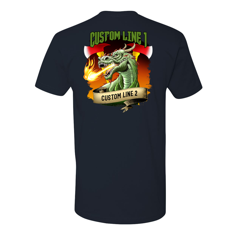 Fire Fighter Customized Station Shirt with Dragon and Crossed Axes