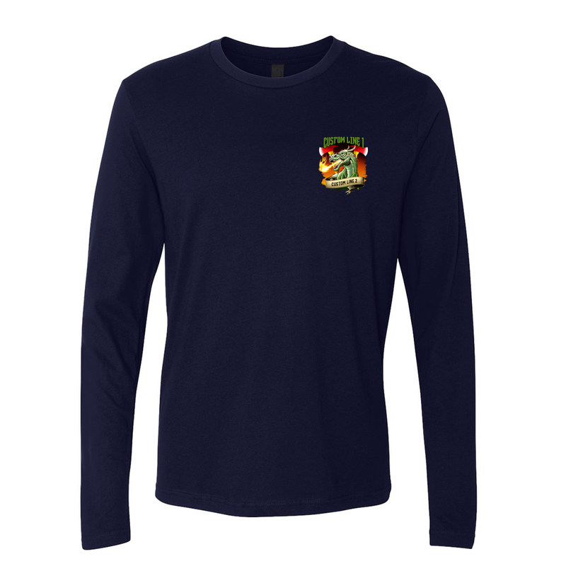 Customized Dragon and Axes Fire Station Premium Long Sleeve Shirt