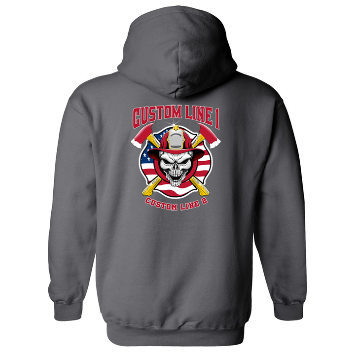 Customized Skull and Axes Fire Station Premium Hoodie