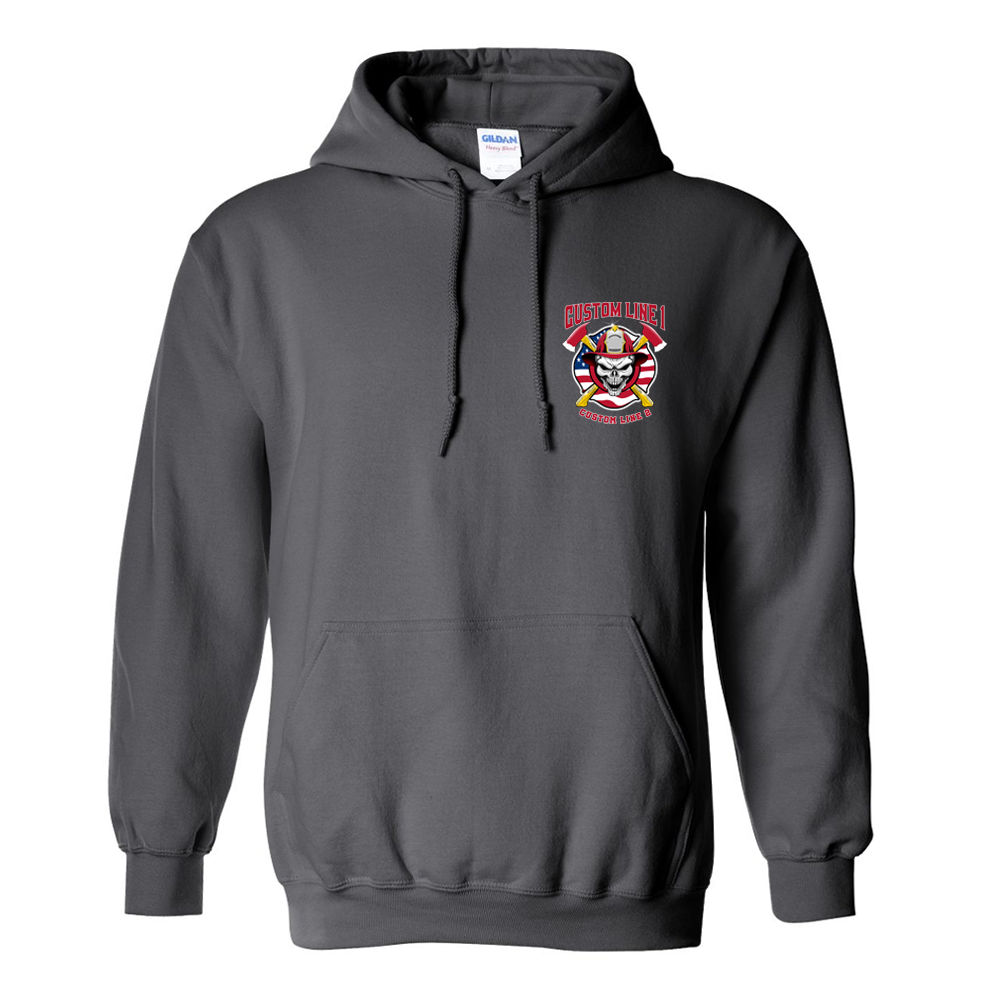 Customized Skull and Axes Fire Station Premium Hoodie