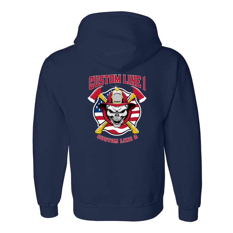 Customized Skull and Axes Fire Station Premium Hoodie