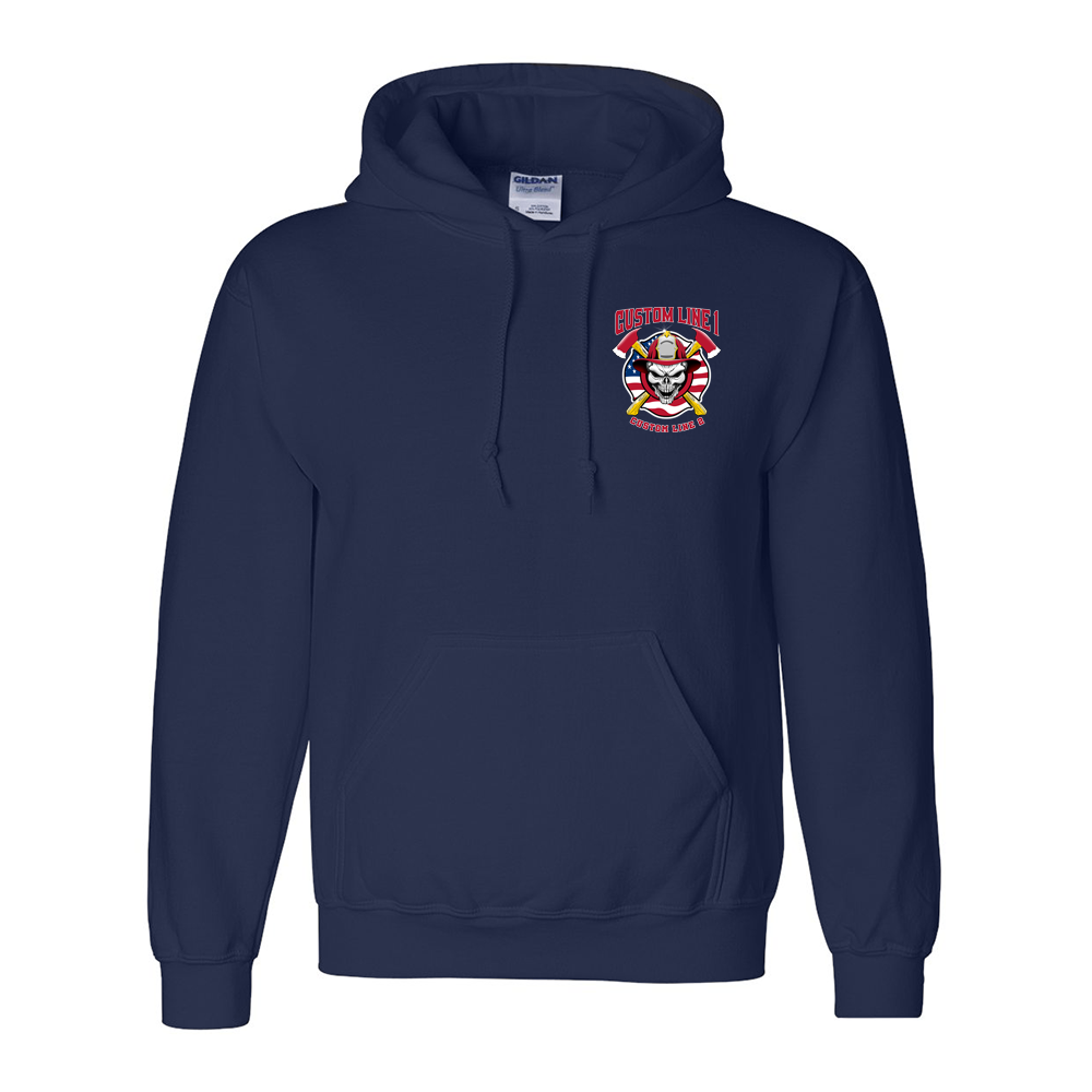 Customized Skull and Axes Fire Station Premium Hoodie