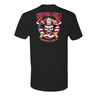Customized Fire Fighter Station Premium Shirt with American Flag, Maltese and Skull Details