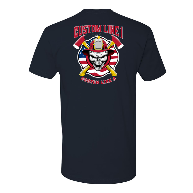 Crossed Axe Maltese Skull Fire Station Customized Premium T-Shirt