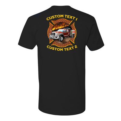 Firefighter Custom T-Shirt with Wildland Fire Truck Design