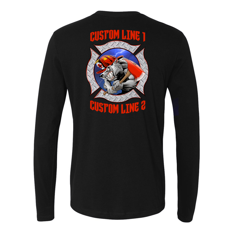 Customized Wolf Fire Station Premium Long Sleeve Shirt