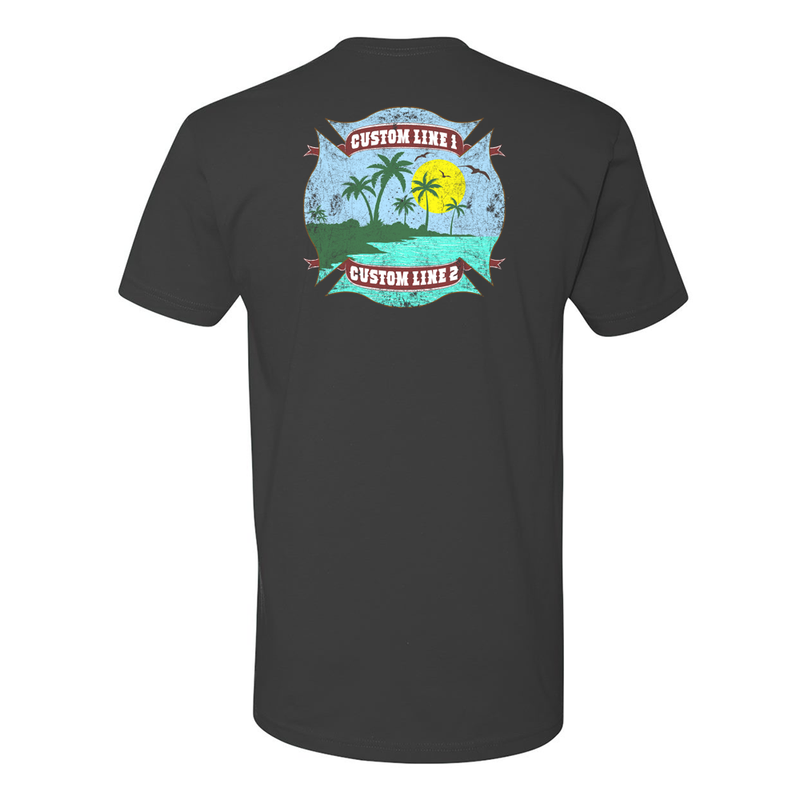 Fire Station Premium Custom Shirt with Ocean and Palm Trees