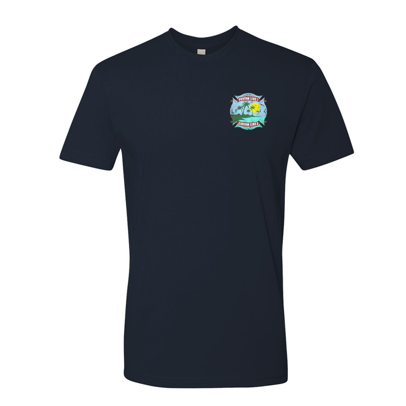 Fire Fighter Custom Tropical Ocean and Palm Trees T-Shirt