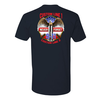 9/11 Never Forget Customized Shirt with Eagle and Flag