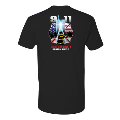 Black Premium 9/11/01 Firefighter Never Forget Customized Shirt