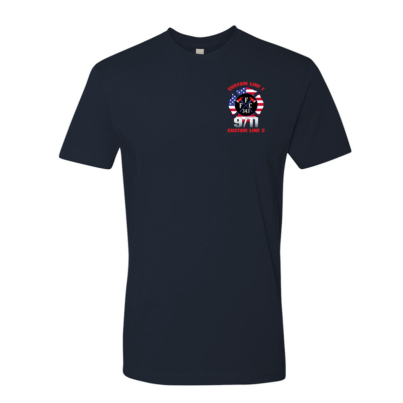9/11 Firefighter Memorial Customized Shirt  in Navy