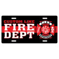 Customized Fire Dept Thin Red Line License Plate