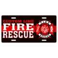Customized Fire Rescue Thin Red Line License Plate