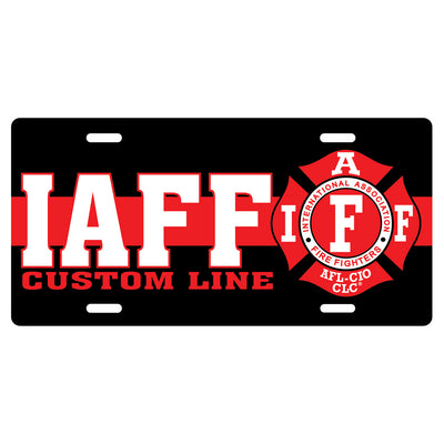 IAFF Customized License Plate Thin Red Line