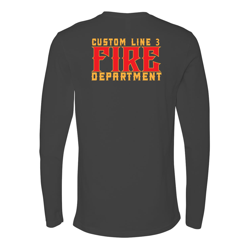 Customized Red & Yellow Fire Dept Duty Premium Long Sleeve Shirt
