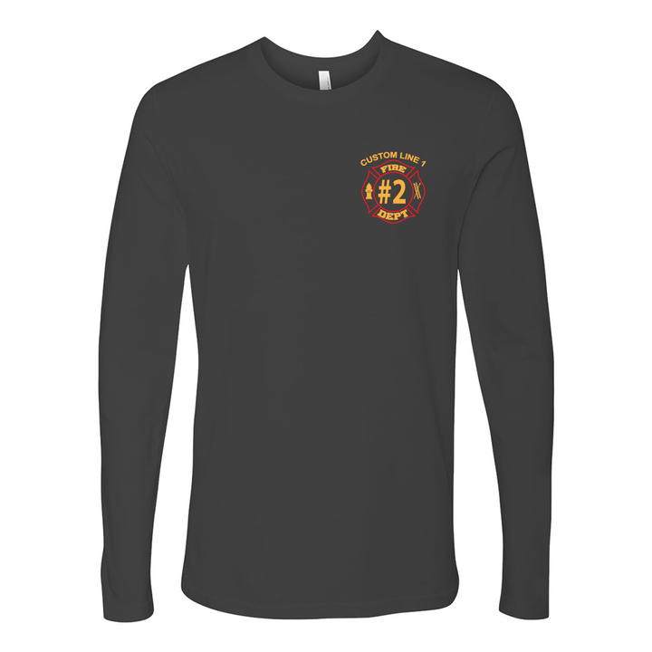 Customized Red & Yellow Fire Dept Duty Premium Long Sleeve Shirt