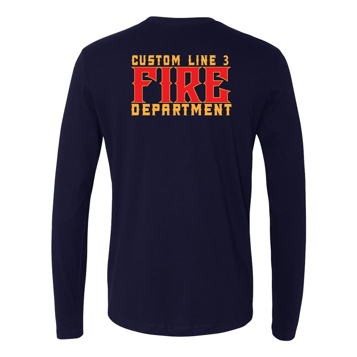 Customized Red & Yellow Fire Dept Duty Premium Long Sleeve Shirt