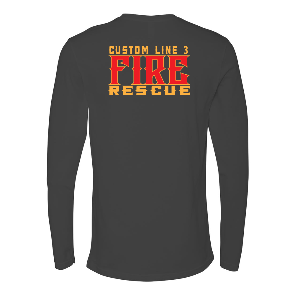 Customized Red & Yellow Fire Rescue Duty Premium Long Sleeve Shirt