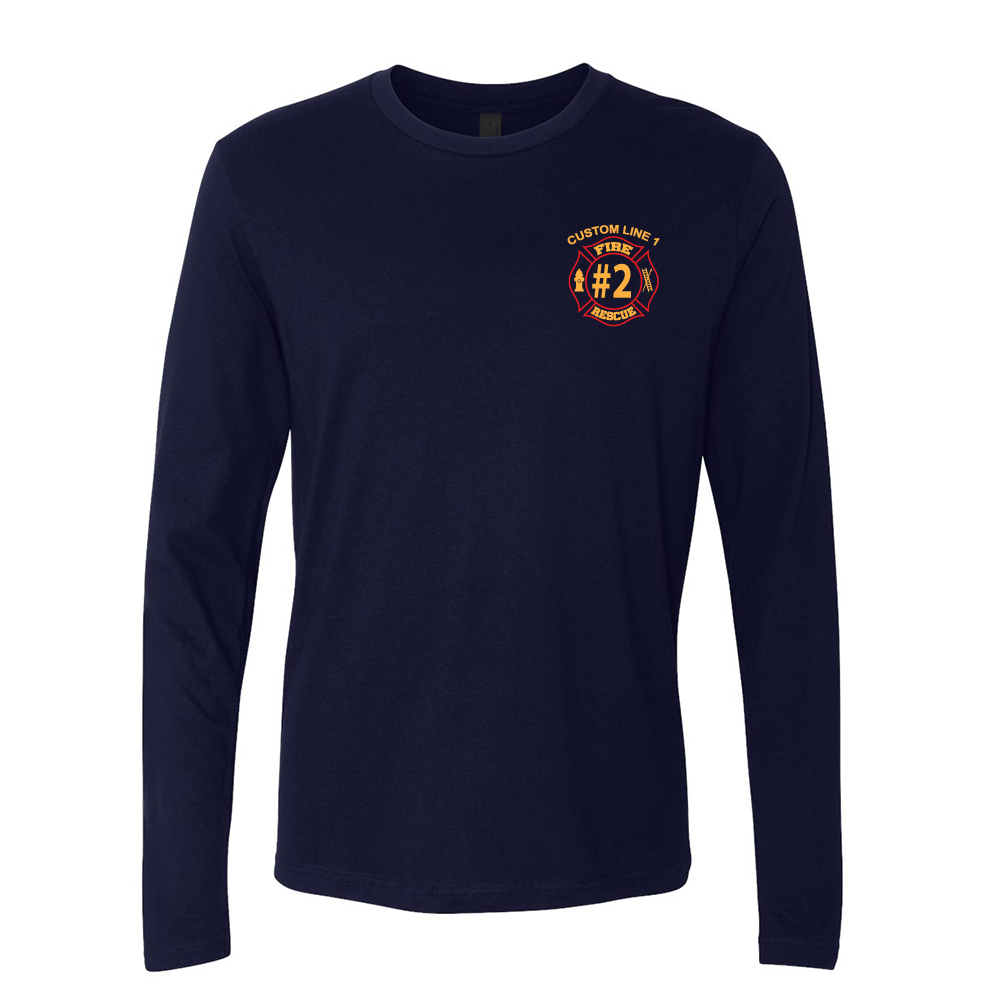 Customized Red & Yellow Fire Rescue Duty Premium Long Sleeve Shirt