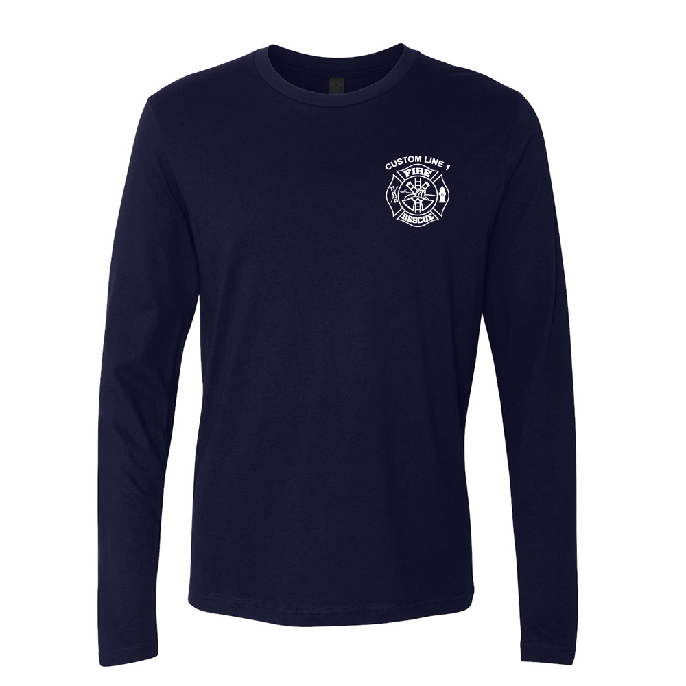 Customized Fire Rescue with Dept Initals Premium Long Sleeve Shirt