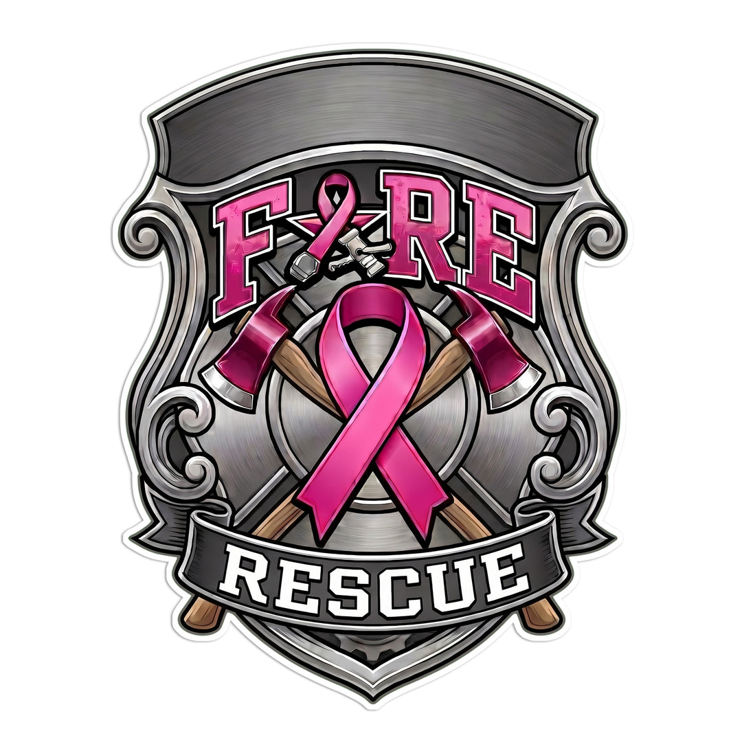 Custom-Industrial-Breast-Cancer-Awareness-Decal Fire Rescue
