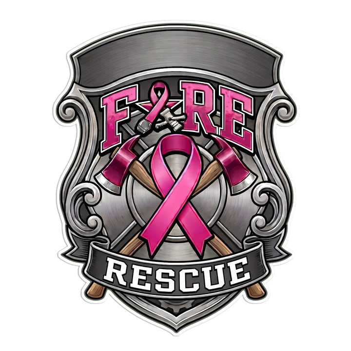 Custom-Industrial-Breast-Cancer-Awareness-Decal Fire Rescue
