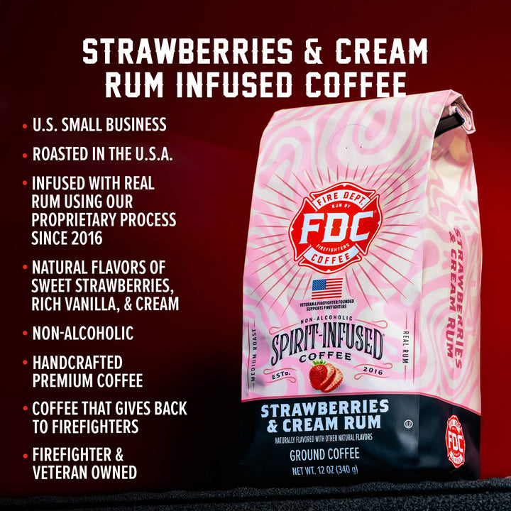 Strawberries and Cream Rum Infused Coffee