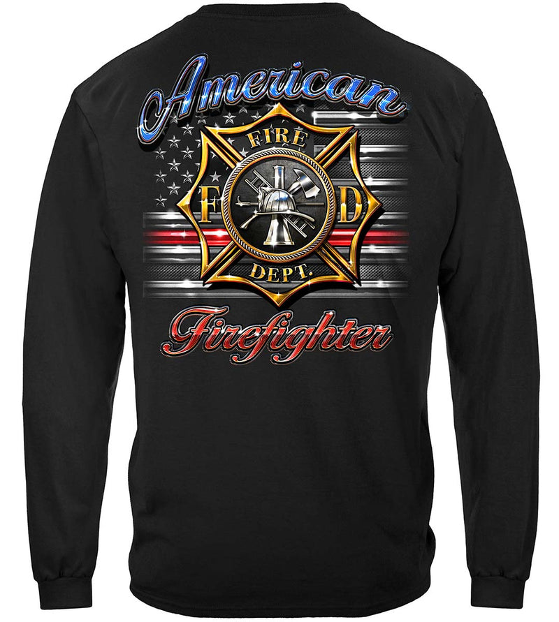 Black Firefighter Vintage Tattoo Art Classic Long Sleeve Shirts