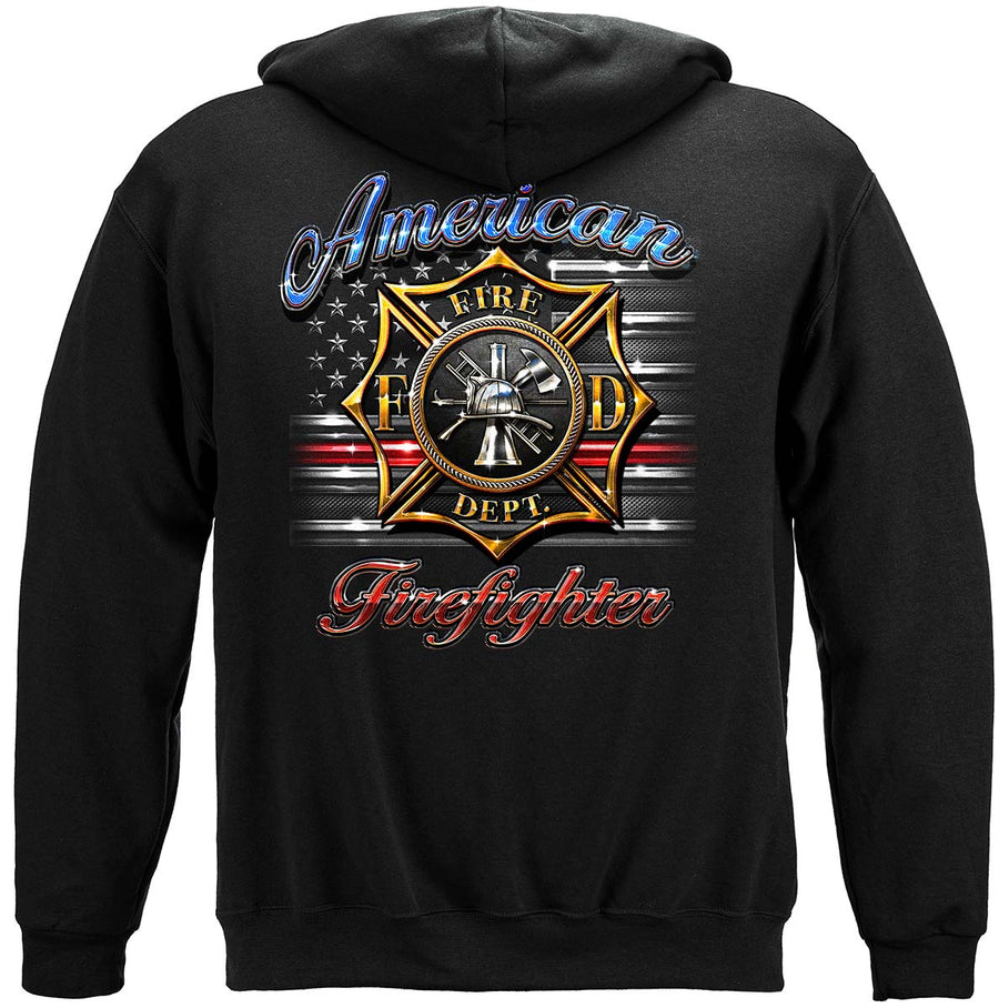 Black Firefighter Vintage Tattoo Art Hoodie