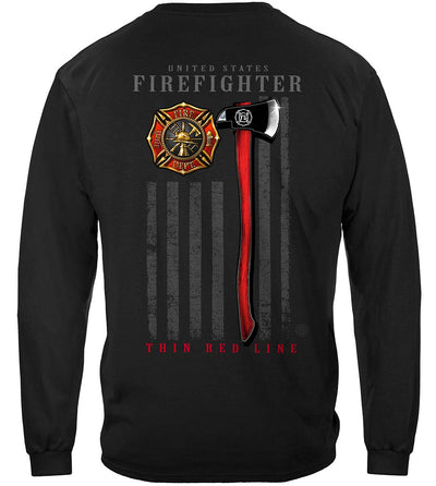 Black Firefighter Patriotic Flag Axe Classic Long Sleeve Shirts