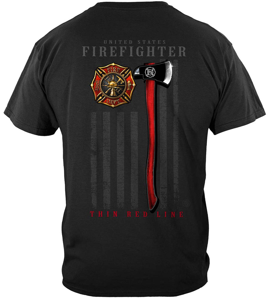 Black Firefighter Patriotic Flag Axe Classic T-Shirt