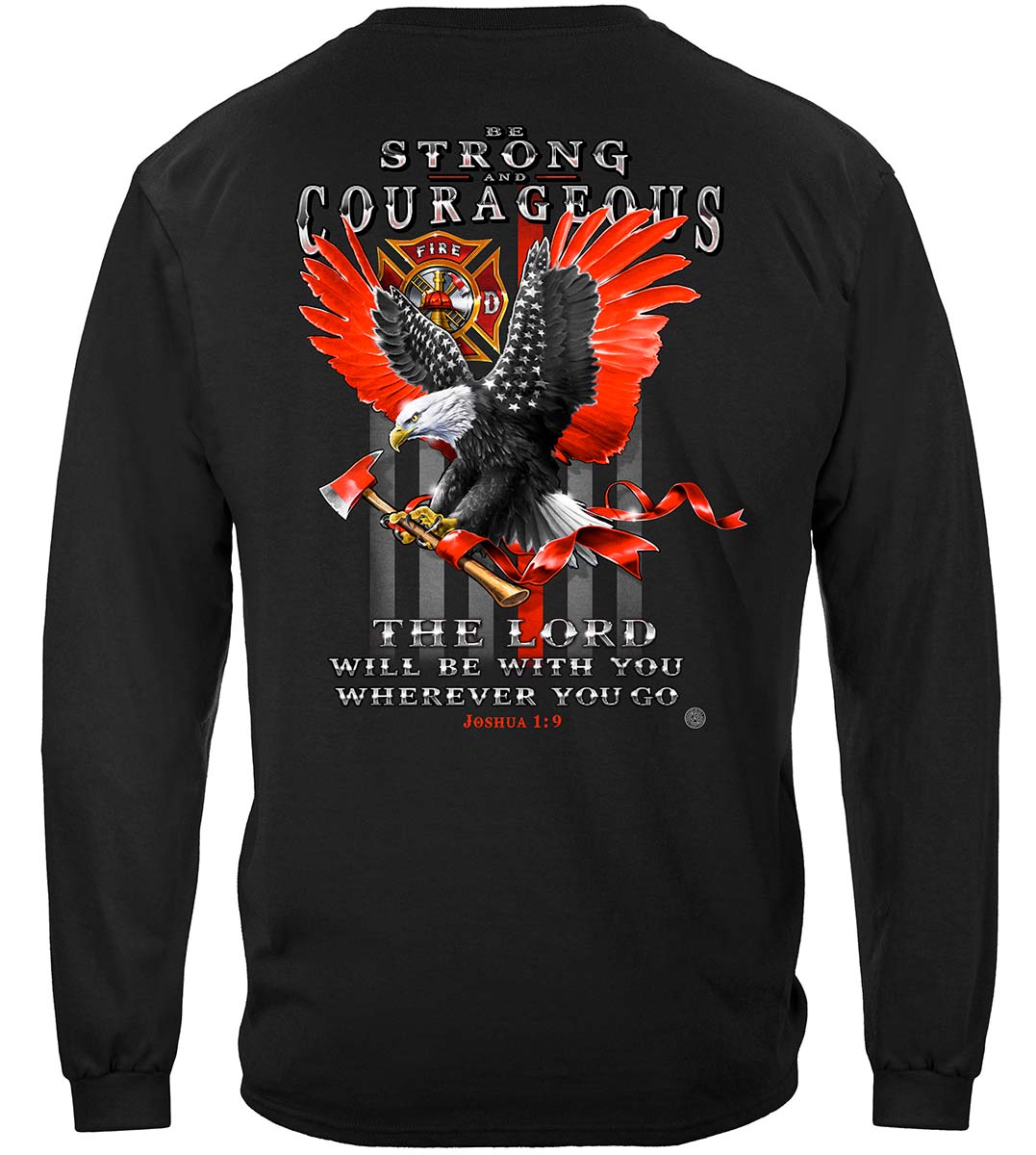Firefighter Eagle Flag Red Line Classic Long Sleeve Shirts ...