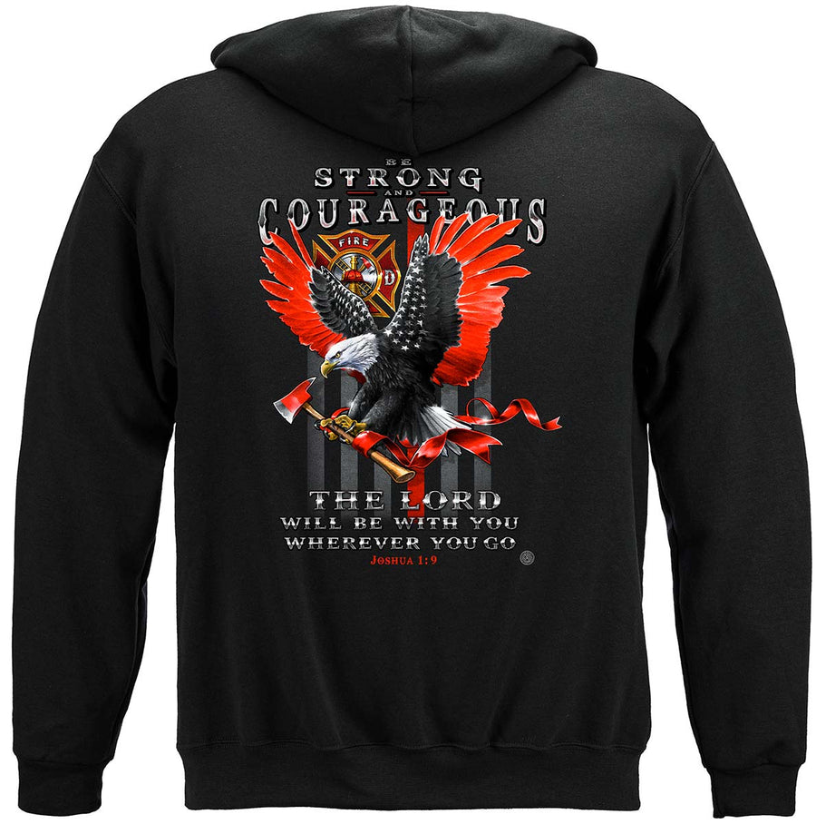 Black Firefighter Eagle Flag Red Line Hoodie