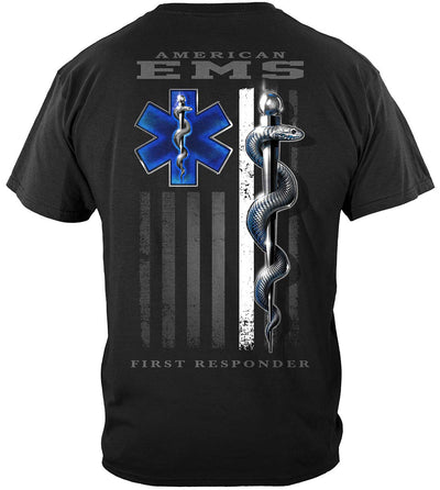 Black American EMS First Responder Ghost Flag Classic T-Shirt