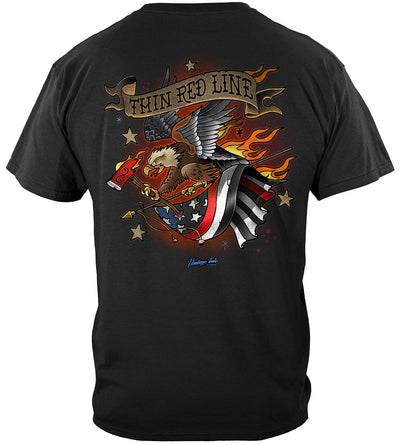 Black Firefighter Tattoo Fire Dept Thin Red Line Classic T-Shirt
