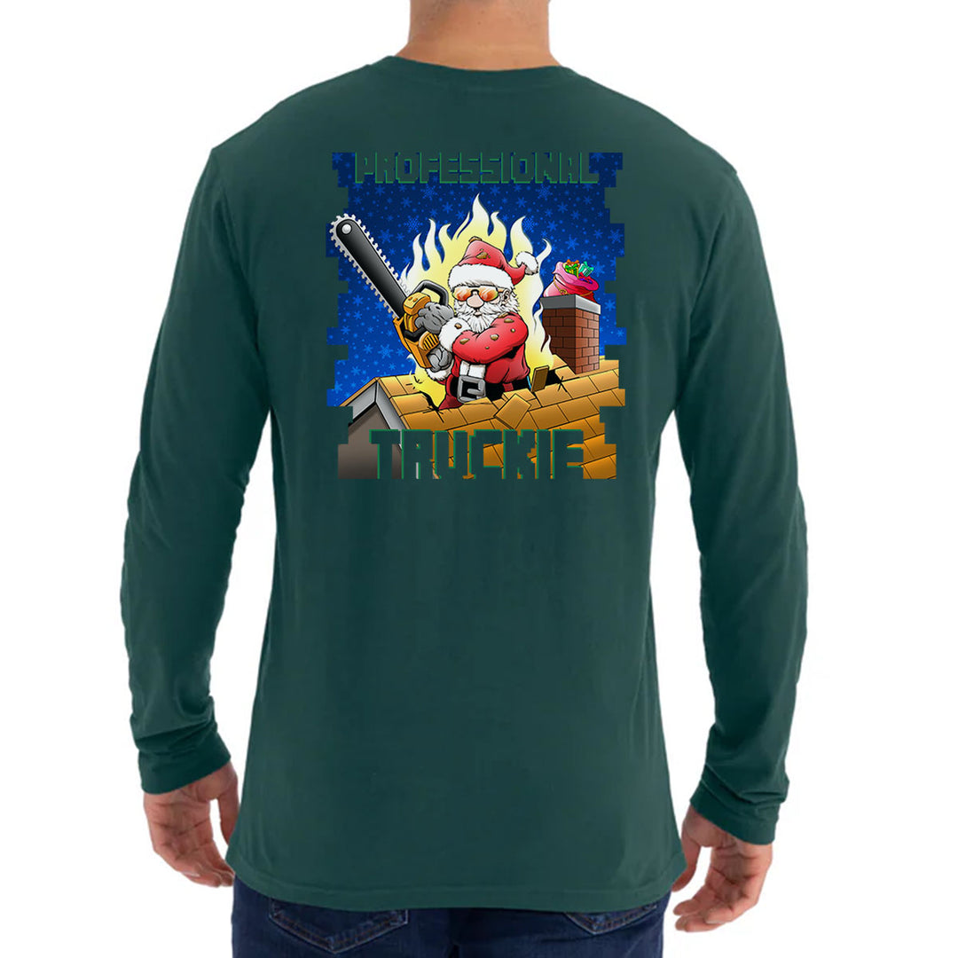 Professional Truckie Santa Firefighter Premium Long Sleeve Shirt