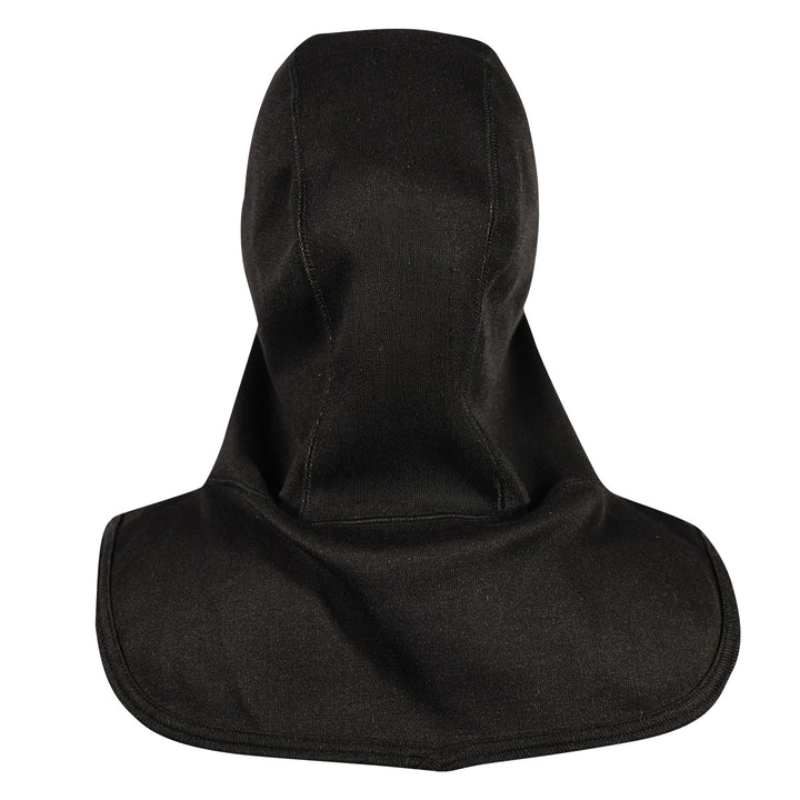 MajFire FORTEX Black firefighting hood back view – double seam head and 20-inch length coverage