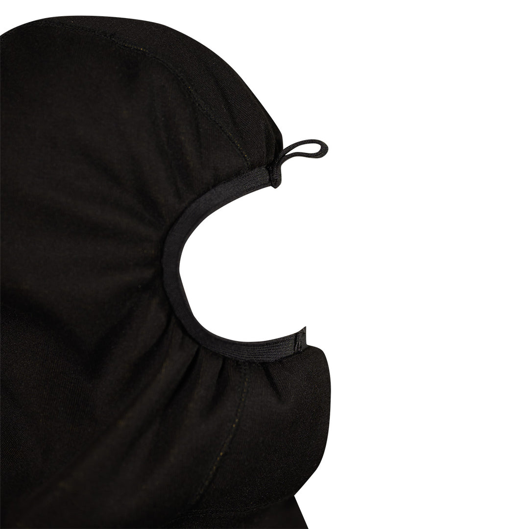 Close-up of FORTEX Direct-Grip face opening – exposed elastic making direct contact with SCBA facepiece
