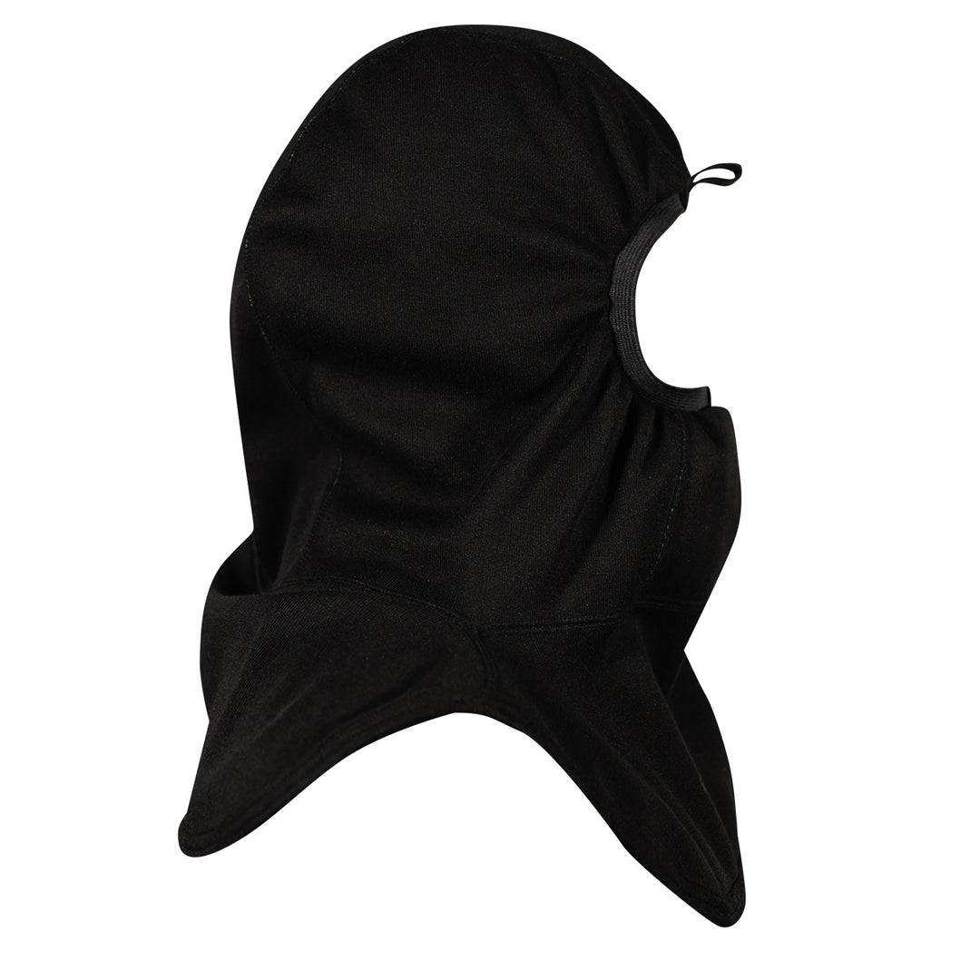 MajFire FORTEX Black firefighting hood second side view – breathable particulate-blocking construction