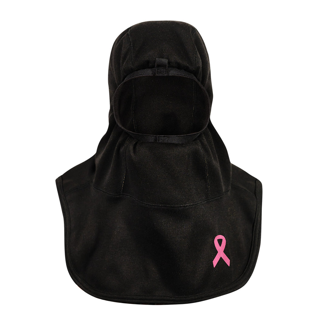 MajFire FORTEX Pink Ribbon firefighting hood – embroidered variant with Nomex Nano Flex particulate blocking