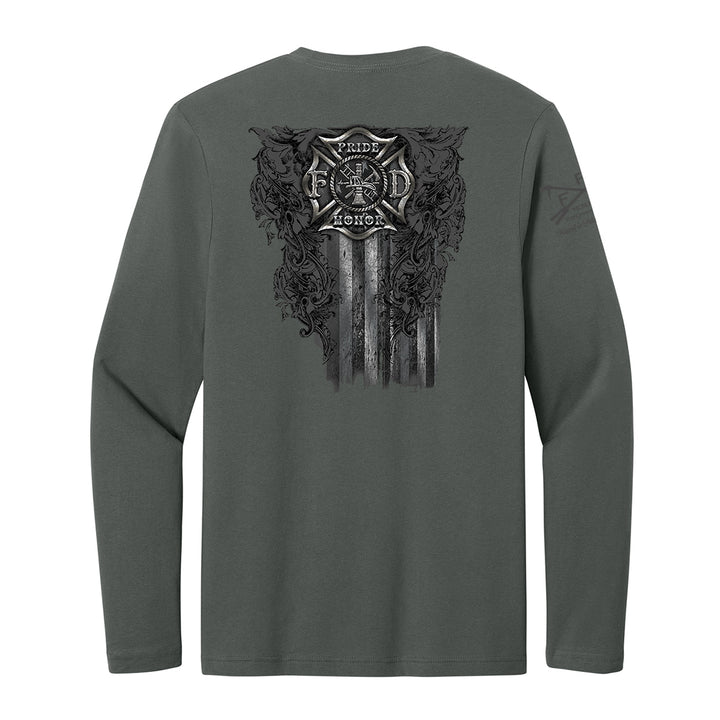 Black fringed shirt on a white background #color_charcoal